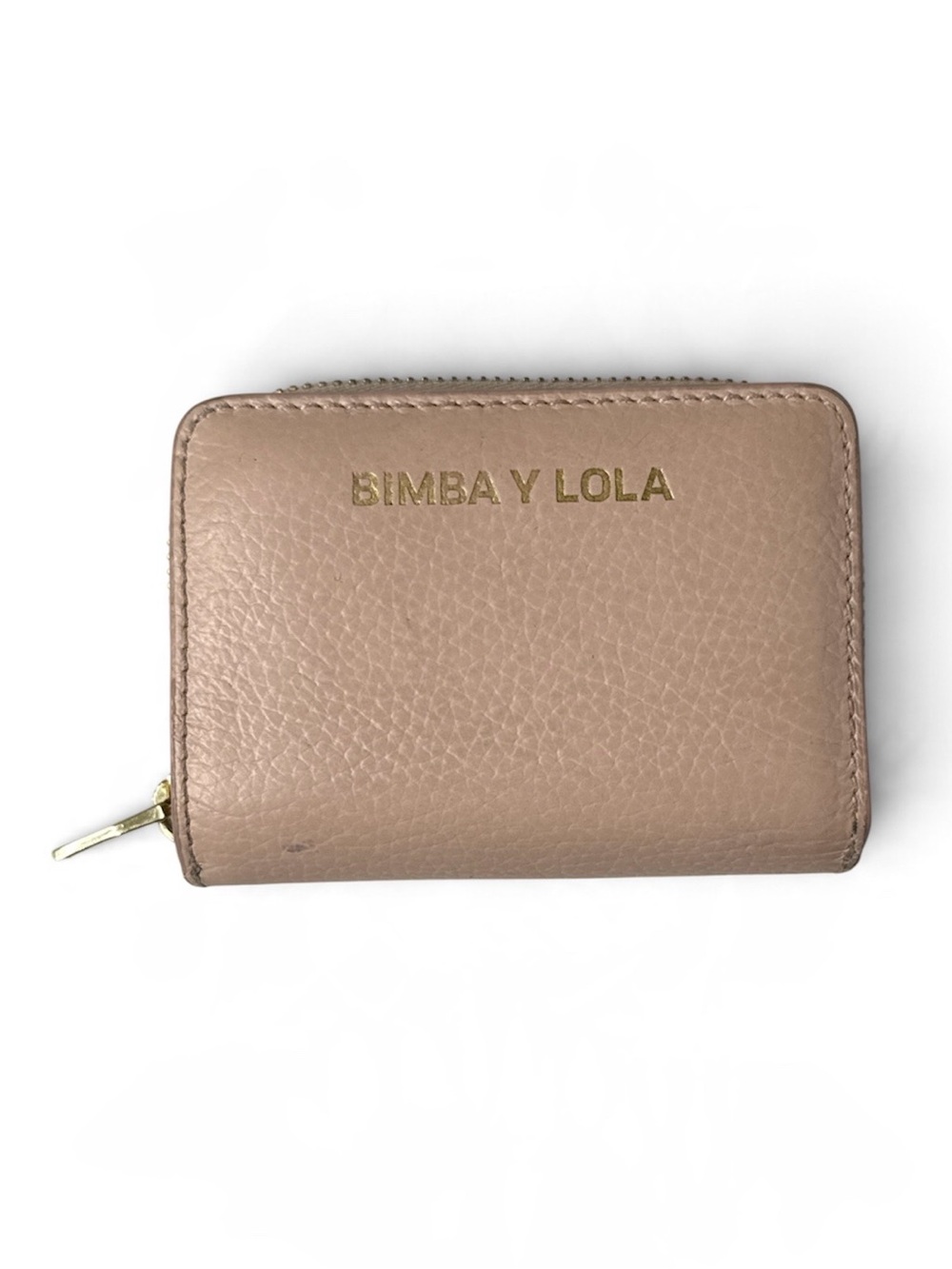 Bimba y Lola blush pink zip around leather wallet